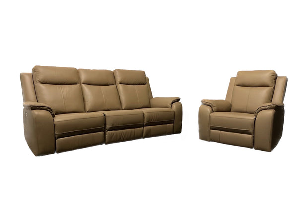Roma 1 + 3 Seater Sofa All Elec Mocca - M9815
