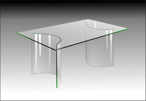 Dining Table Bases & Glass Top 240 x 110 x 75 cm