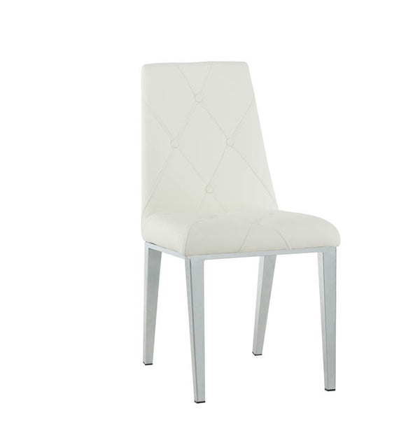 Alexa Dining Chair White PU /Sil Frame 47x60x91cm