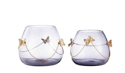Butterfly Vases S/2 26x20.5 & 22.5 x 18c