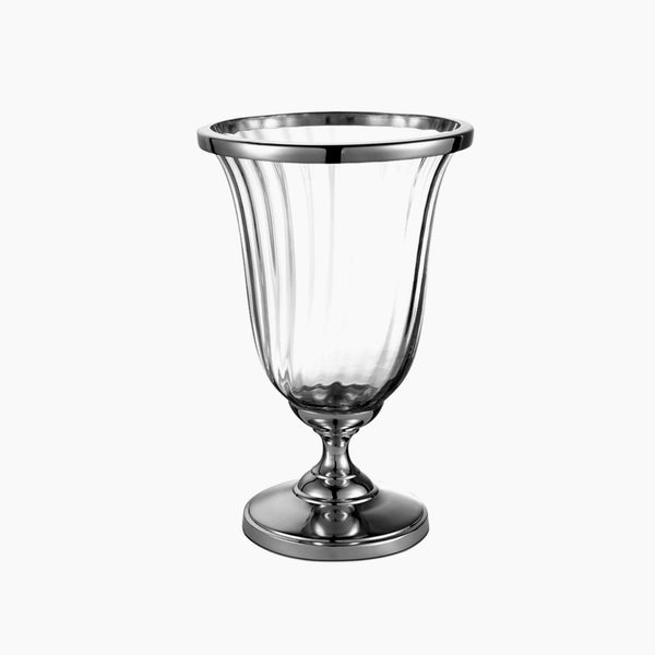 Footed Glass & S/S Vase 26.5*17 cm