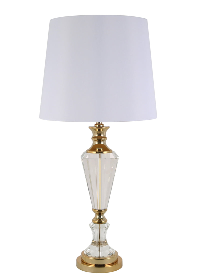 Brava Tbl Lamp w/shd Crystal&Gold -77cm.